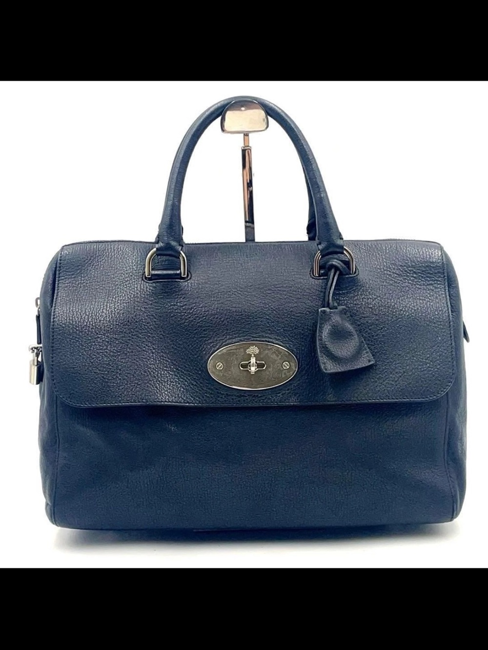 Mulberry Navy Blue Leather Bayswater-Style Top-Handle Bag - Picture 2 of 13